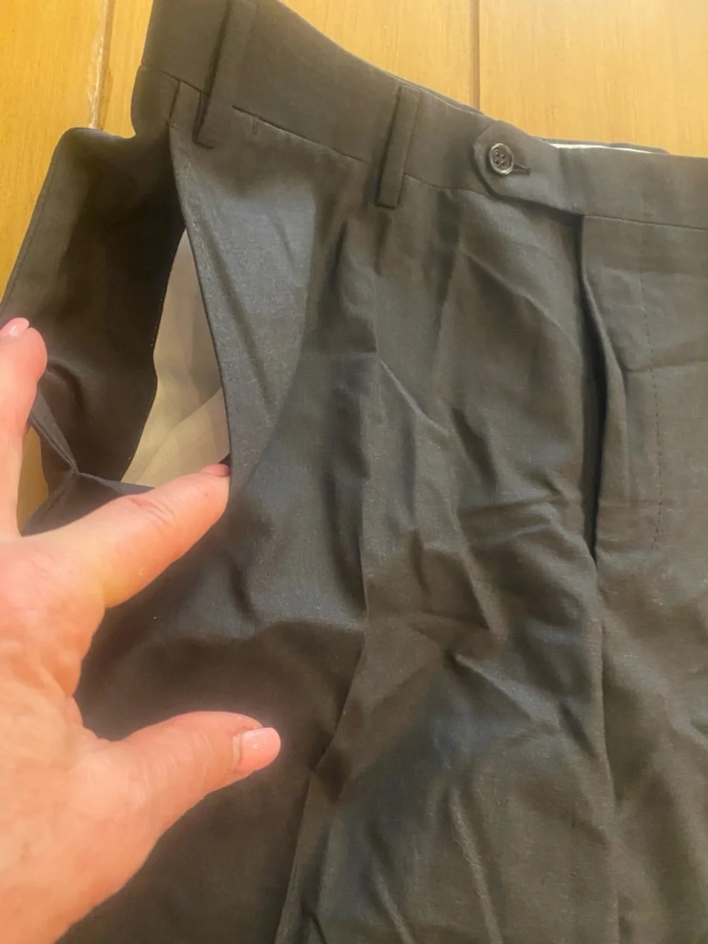 Canali Men's Black Wool Trouser Pants NEW size 36 not hemmed